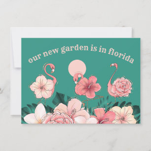 Flamingo's in tuin Verhuisd naar Florida Nieuw adr Aankondiging