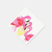 Flamingo's in witte wijn servet (Hoek)