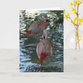 Flamingos Kaart (Gele Bloem)