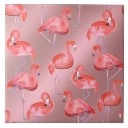 Flamingo's Keramische Tegels Tegeltje (Voorkant)