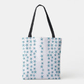 Flamingo's Kerstgroet Blauwe Zeester Tote Bag (Achterkant)