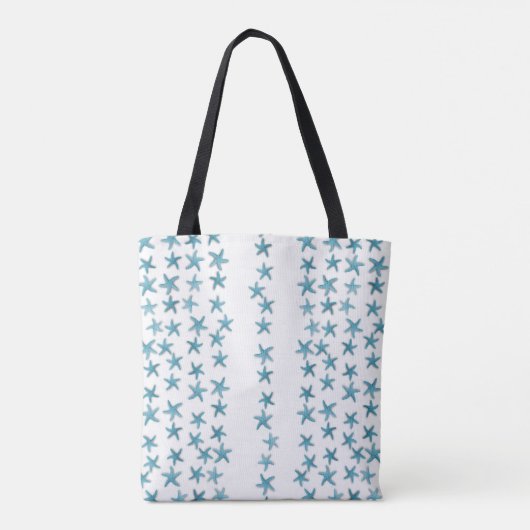 Flamingo's Kerstgroet Blauwe Zeester Tote Bag (Achterkant)