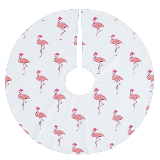 Flamingo's Kerstman Patroon Kerstboom Rok (Voorkant)