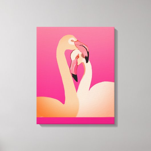 Flamingos kunst aan de muur canvas afdruk (Voorkant)