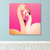 Flamingos kunst aan de muur canvas afdruk (Insitu (Houten vloer))