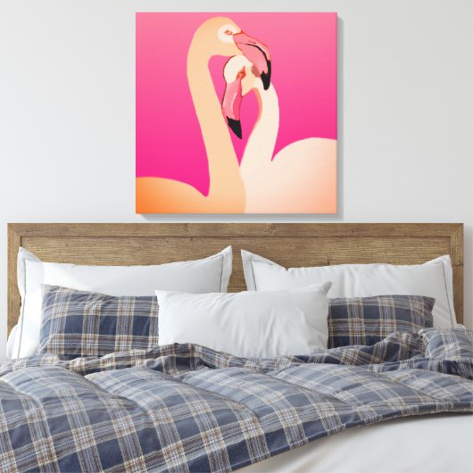 Flamingos kunst aan de muur canvas afdruk (Insitu (Slaapkamer))