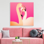 Flamingos kunst aan de muur canvas afdruk (Insitu (Woonkamer))