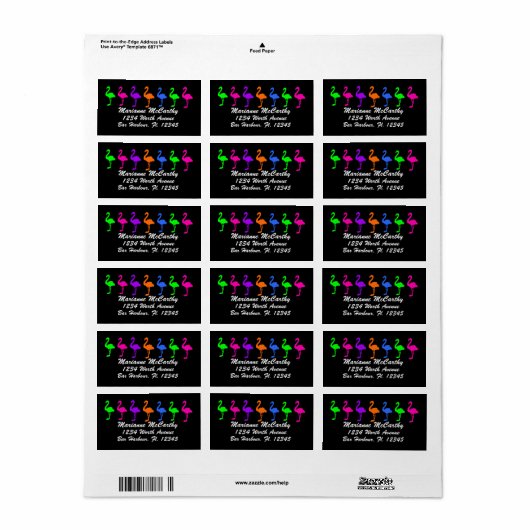 Flamingo's Label - SRF (Full Sheet)