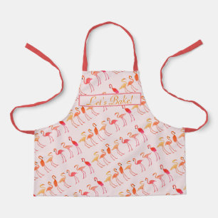 Flamingos Lets Bake Pink Kinder Apron Schort