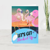 Flamingos Let's krijgen Flocked Up Party Invitatio Kaart (Voorkant)