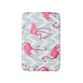 Flamingo's Lichtgrijs: tropisch. Badmat (Voorkant Verticaal)