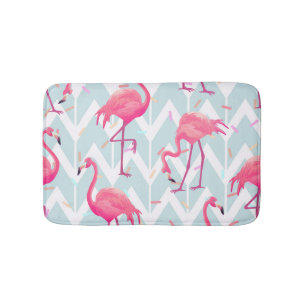 Flamingo's Lichtgrijs:  tropisch. Badmat