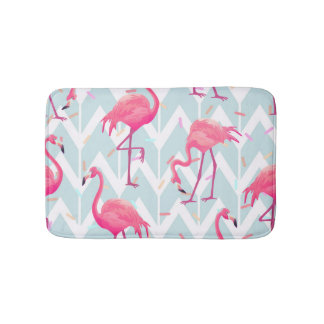 Flamingo's Lichtgrijs: tropisch. Badmat