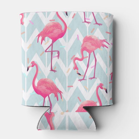 Flamingo's Lichtgrijs: tropisch. Blikjeskoeler (Achterkant)