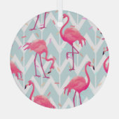 Flamingo's Lichtgrijs: tropisch. Glas Ornament (Achterkant)