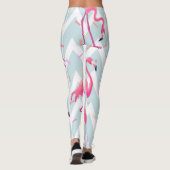 Flamingo's Lichtgrijs:  tropisch. Leggings (Achterkant)
