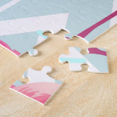 Flamingo's Lichtgrijs: tropisch. Legpuzzel (Zijkant)