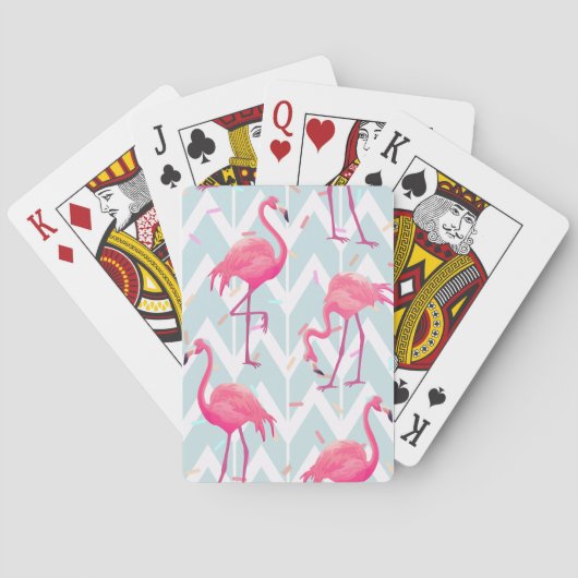Flamingo's Lichtgrijs: tropisch. Pokerkaarten (Achterkant)