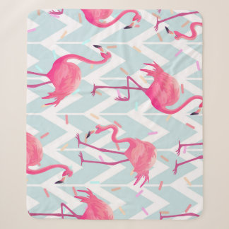 Flamingo's Lichtgrijs: tropisch. Sherpa Deken