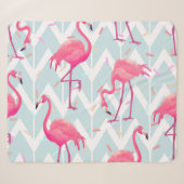 Flamingo's Lichtgrijs:  tropisch. Sherpa Deken (Voorkant (horizontaal))
