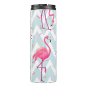 Flamingo's Lichtgrijs: tropisch. Thermosbeker (Achterkant)