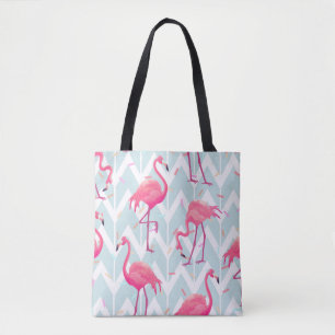 Flamingo's Lichtgrijs: tropisch. Tote Bag