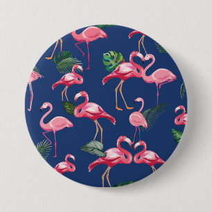 Flamingo's Liebhaber Patroon 2 Ronde Button 7,6 Cm