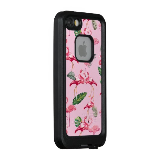 Flamingo's Liefde Patroon 5 LifeProof iPhone Hoesje (Achterkant / rechts)