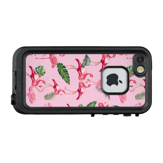 Flamingo's Liefde Patroon 5 LifeProof iPhone Hoesje (Achterkant (horizontaal))