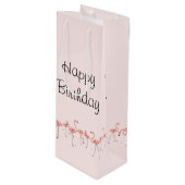 Flamingos Line Happy Birthday-cadezak Wijn Cadeautas (Voorkant Gekanteld)