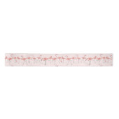 Flamingos Line Pink ribbon satin Satijnen Lint (Voorkant)
