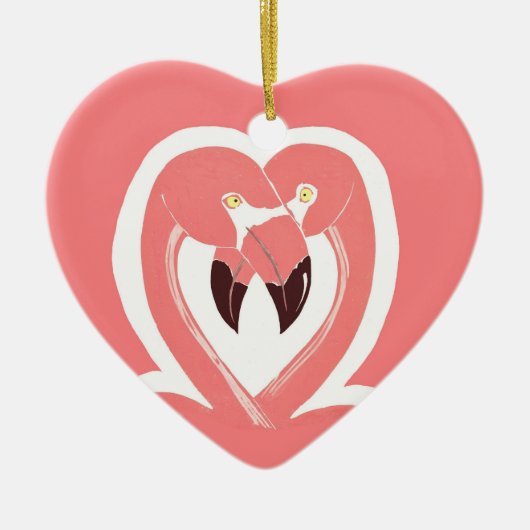 Flamingos Love Heart Ornament (Voorkant)