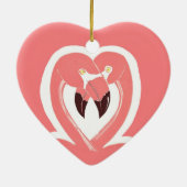 Flamingos Love Heart Ornament (Achterkant)