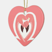 Flamingos Love Heart Ornament (Links)