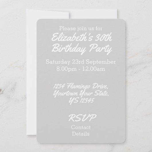 Flamingos Love Invitation vertical Kaart (Achterkant)