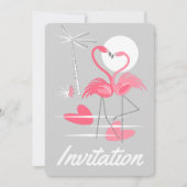 Flamingos Love Invitation vertical Kaart (Voorkant)
