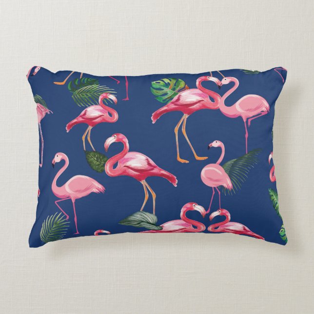 Flamingos Love Pattern 2 Accent Kussen (Voorkant)