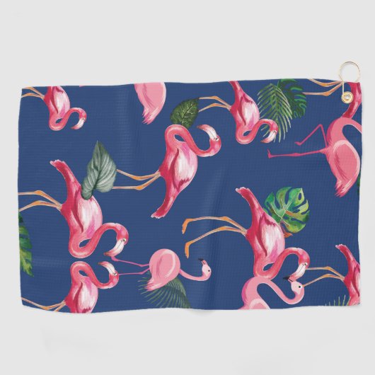 Flamingos Love Pattern 2 Golfhanddoek (Horizontaal)
