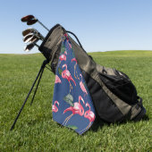 Flamingos Love Pattern 2 Golfhanddoek (Groen)