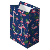 Flamingos Love Pattern 2 Medium Cadeauzakje (Voorkant Gekanteld)