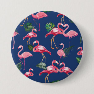 Flamingos Love Pattern 2 Ronde Button 7,6 Cm