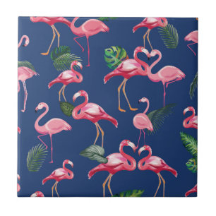Flamingos Love Pattern 2 Tegeltje