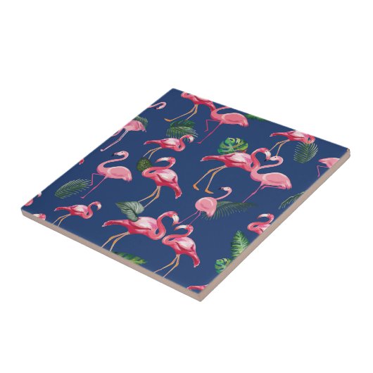 Flamingos Love Pattern 2 Tegeltje (Zijkant)