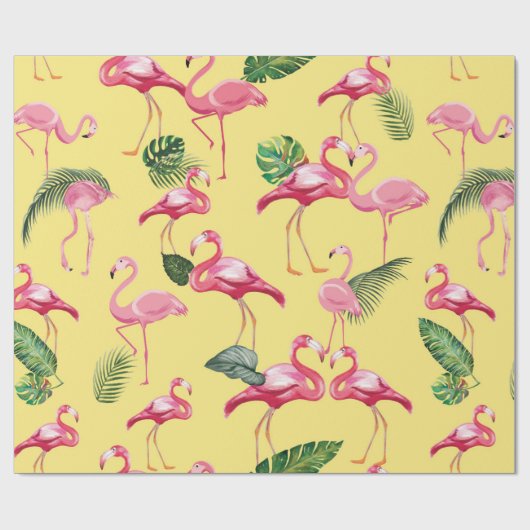 Flamingos Love Pattern 3 Cadeaupapier (Vlak)