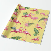 Flamingos Love Pattern 3 Cadeaupapier (Uitgerold)