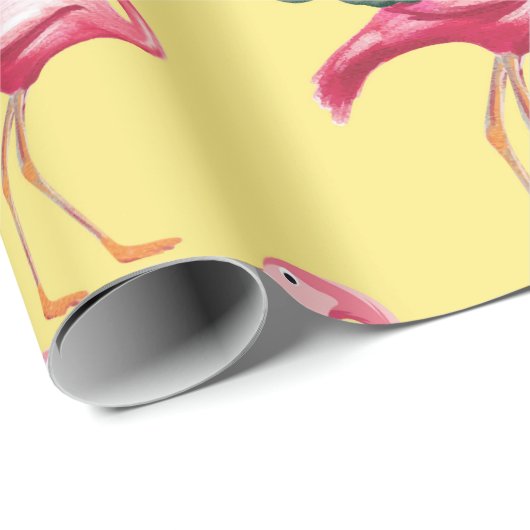 Flamingos Love Pattern 3 Cadeaupapier (Rol Hoek)