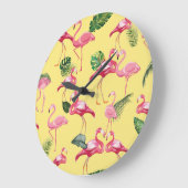 Flamingos Love Pattern 3 Grote Klok (Hoek)