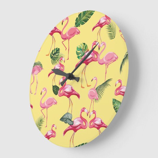 Flamingos Love Pattern 3 Grote Klok (Hoek)