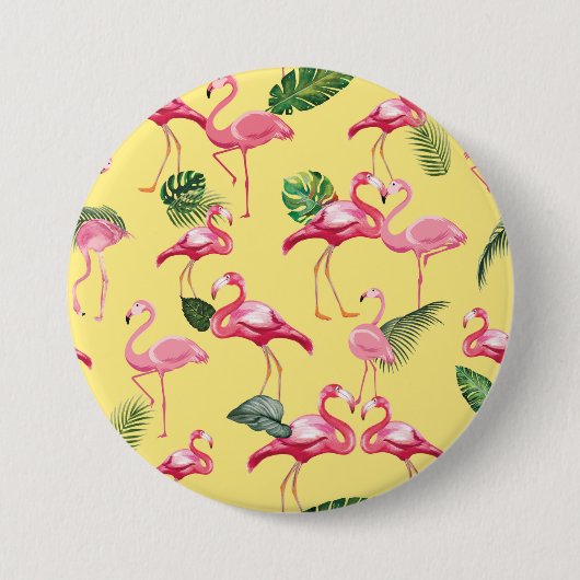 Flamingos Love Pattern 3 Ronde Button 7,6 Cm (Voorkant)