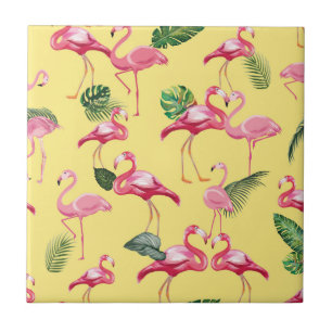 Flamingos Love Pattern 3 Tegeltje